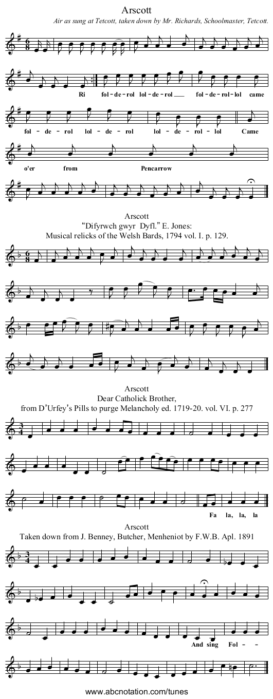 Arscott - staff notation
