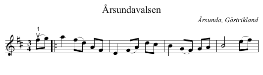 Årsundavalsen - staff notation