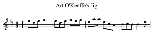Art O'Keeffe's Jig - staff notation