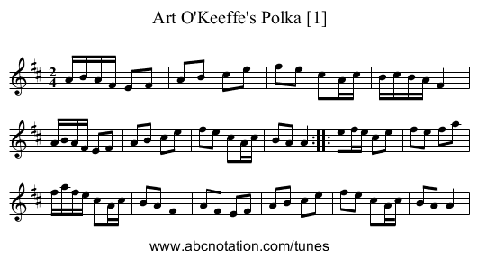 Art O'Keeffe's Polka [1] - staff notation