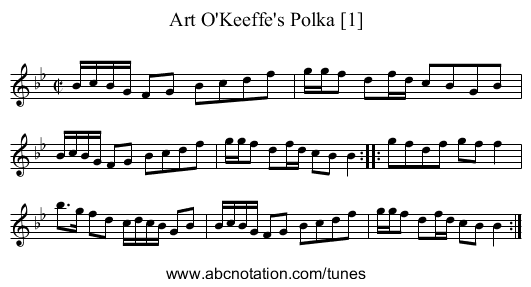 Art O'Keeffe's Polka [1] - staff notation