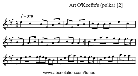 Art O'Keeffe's (polka) [2]  - staff notation