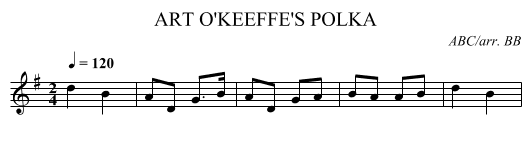 ART O'KEEFFE'S POLKA - staff notation