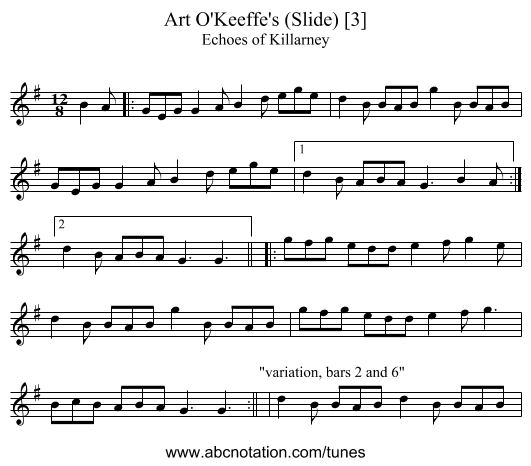 Art O'Keeffe's (Slide) [3] - staff notation