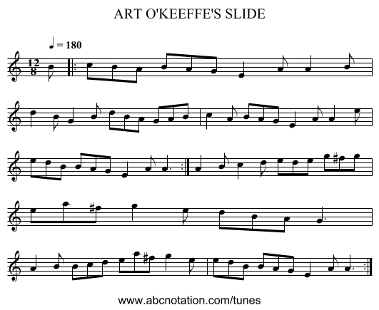ART O'KEEFFE'S SLIDE - staff notation