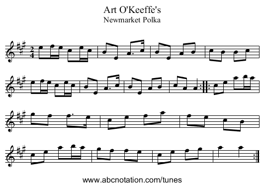 Art O'Keeffe's - staff notation
