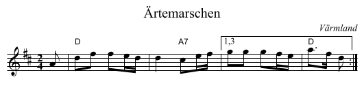 &Auml;rtemarschen - staff notation