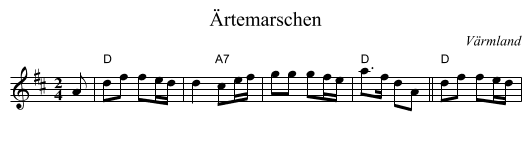 &Auml;rtemarschen - staff notation