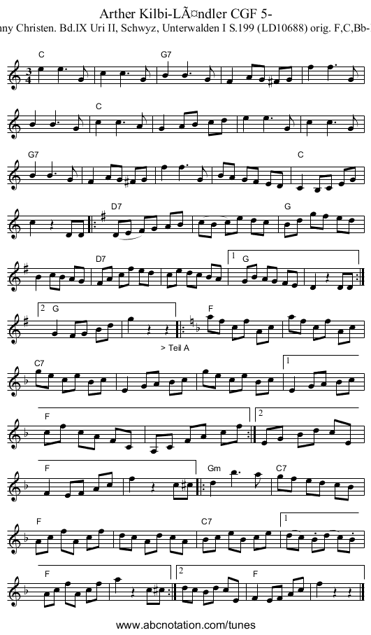 Arther Kilbi-LÃ¤ndler CGF 5- - staff notation