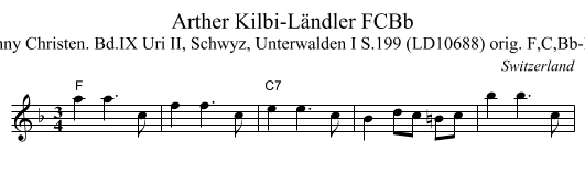 Arther Kilbi-L&auml;ndler FCBb - staff notation