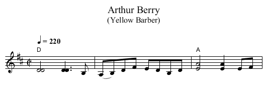 Arthur Berry - staff notation