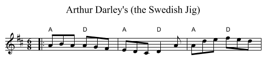 Arthur Darley's (the Swedish Jig) - staff notation