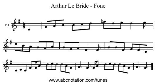Arthur Le Bride - Fone - staff notation