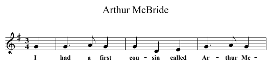 Arthur McBride - staff notation
