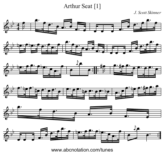 Arthur Seat [1] - staff notation