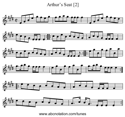 Arthur’s Seat [2] - staff notation