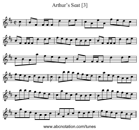Arthur’s Seat [3] - staff notation