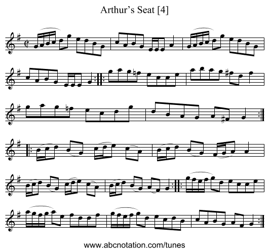Arthur’s Seat [4] - staff notation