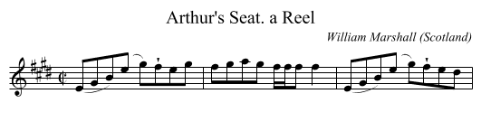 Arthur's Seat. a Reel - staff notation