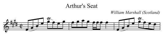 Arthur's Seat - staff notation