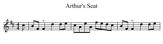 Arthur's Seat - staff notation
