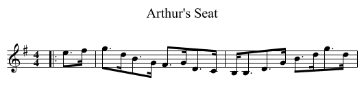 Arthur's Seat - staff notation