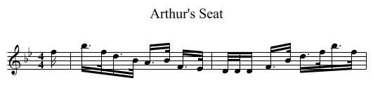 Arthur's Seat - staff notation