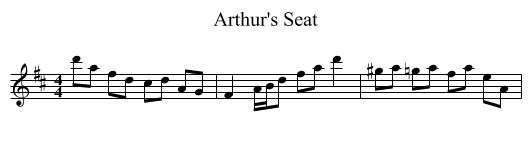 Arthur's Seat - staff notation