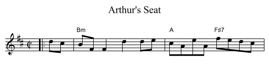Arthur's Seat - staff notation