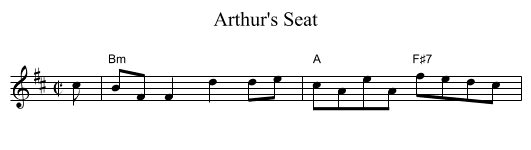 Arthur's Seat - staff notation