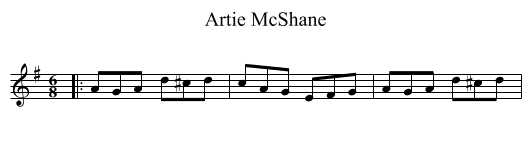 Artie McShane - staff notation