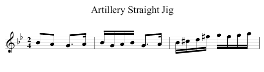 Artillery Straight Jig - staff notation
