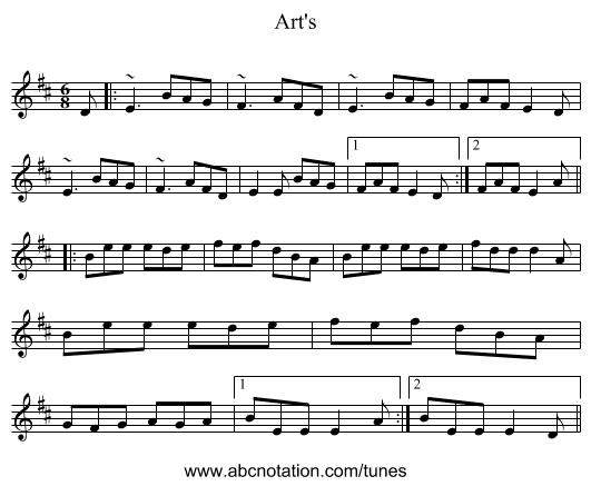 Art's - staff notation