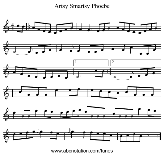 Artsy Smartsy Phoebe - staff notation