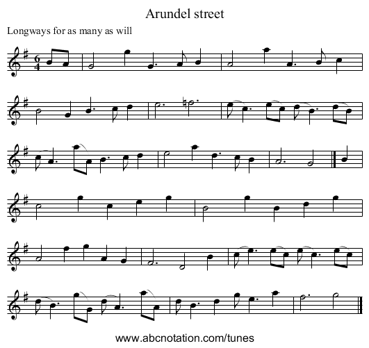 Arundel street - staff notation