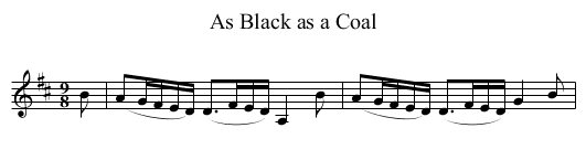 As Black as a Coal - staff notation