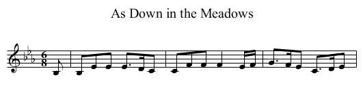 As Down in the Meadows - staff notation