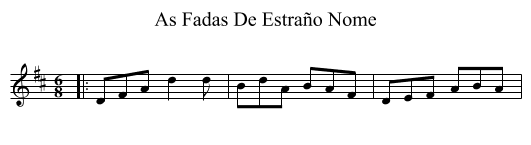 As Fadas De Estraño Nome - staff notation