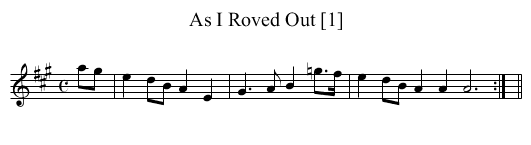 As I Roved Out [1] - staff notation