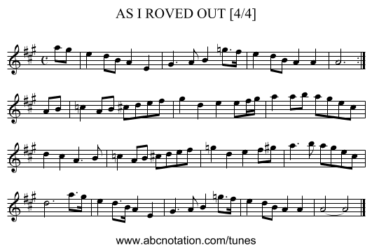 AS I ROVED OUT [4/4] - staff notation
