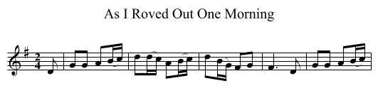 As I Roved Out One Morning - staff notation