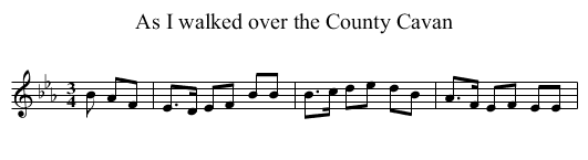 As I walked over the County Cavan - staff notation