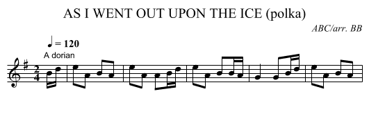 AS I WENT OUT UPON THE ICE (polka) - staff notation