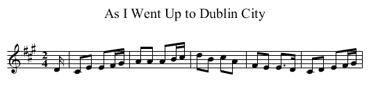 As I Went Up to Dublin City - staff notation