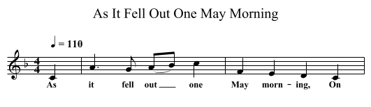 As It Fell Out One May Morning - staff notation