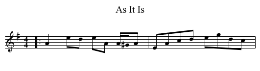 As It Is - staff notation