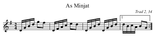As Minjat - staff notation