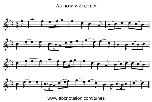 As now we're met - staff notation