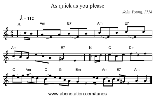 As quick as you please - staff notation