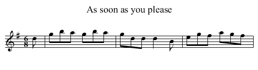 As soon as you please - staff notation